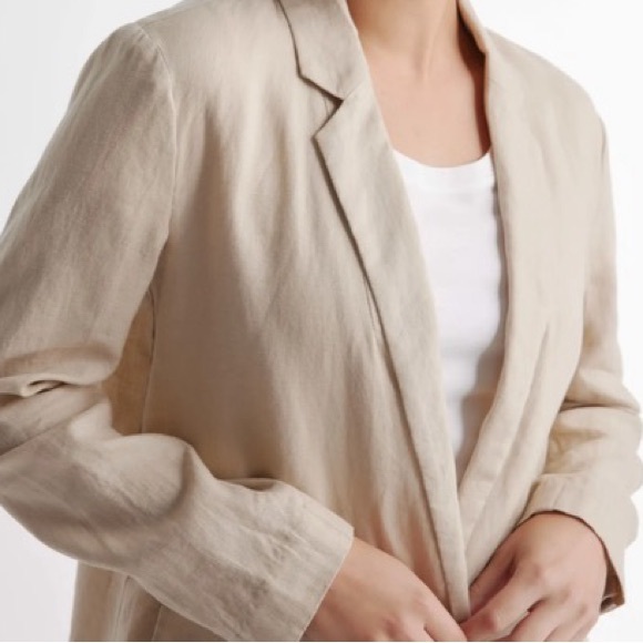 NWT Quince 100% European Linen Blazer in Driftwood - Picture 3 of 13